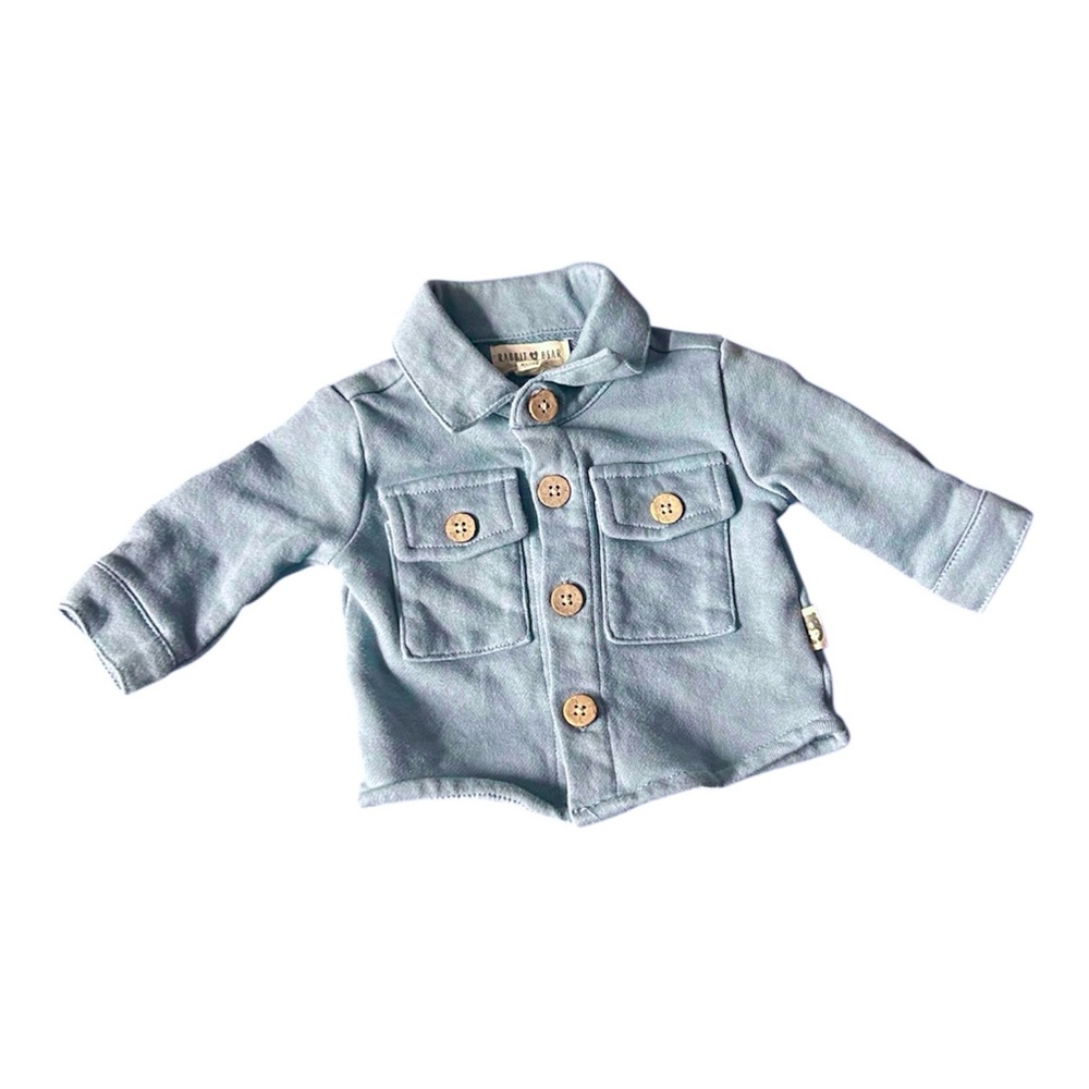 Rabbit & Bear Organic Cotton Baby Shacket Button-Up Size 0-3 mos